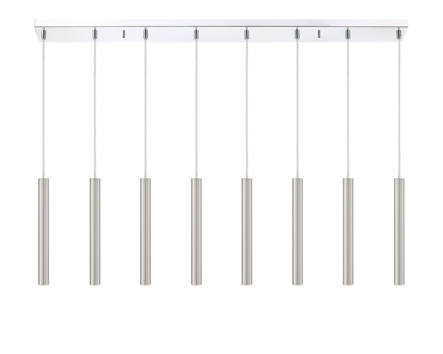 Z-Lite 917MP12-BN-LED-8LCH LED Linear Chandelier, Chrome