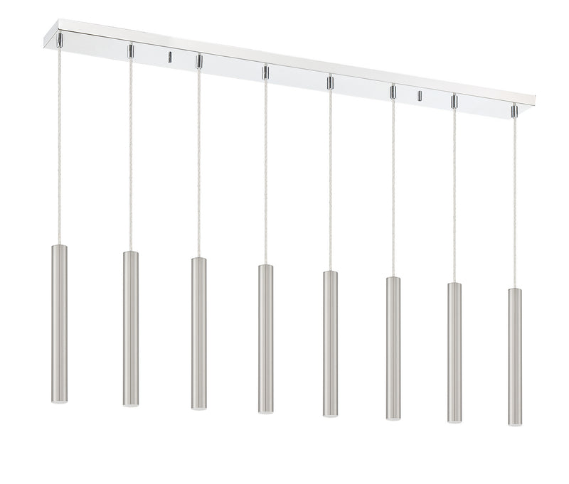 Z-Lite 917MP12-BN-LED-8LCH LED Linear Chandelier, Chrome