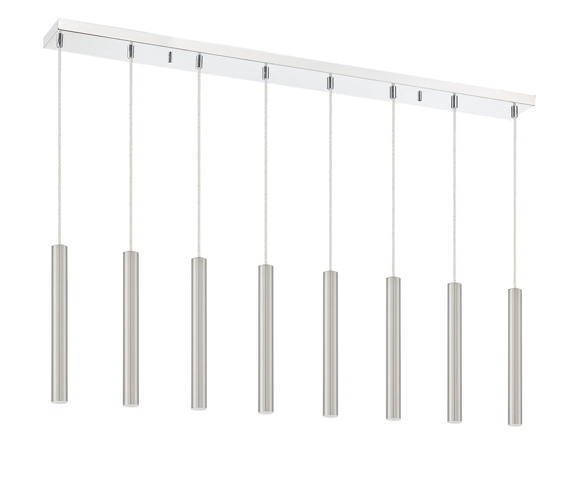 Z-Lite 917MP12-BN-LED-8LCH LED Linear Chandelier, Chrome