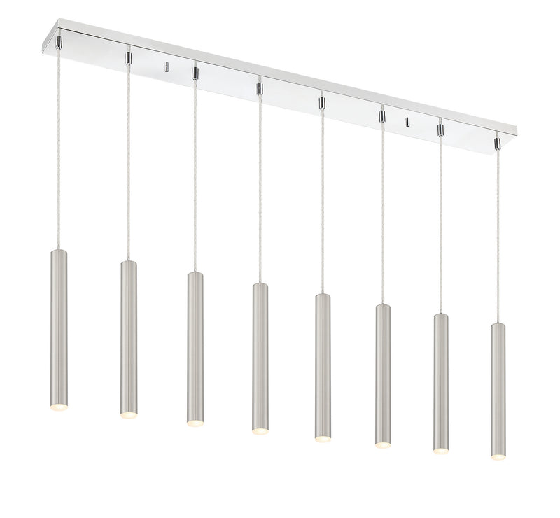 Z-Lite 917MP12-BN-LED-8LCH LED Linear Chandelier, Chrome