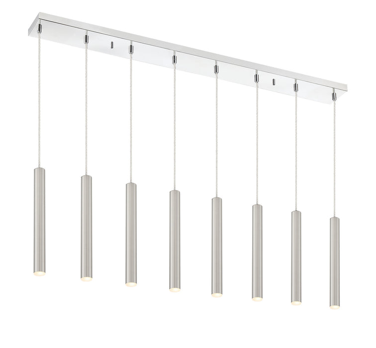 Z-Lite 917MP12-BN-LED-8LCH LED Linear Chandelier, Chrome