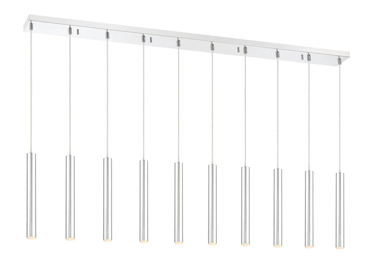 Z-Lite 917MP12-CH-LED-10LCH LED Linear Chandelier, Chrome