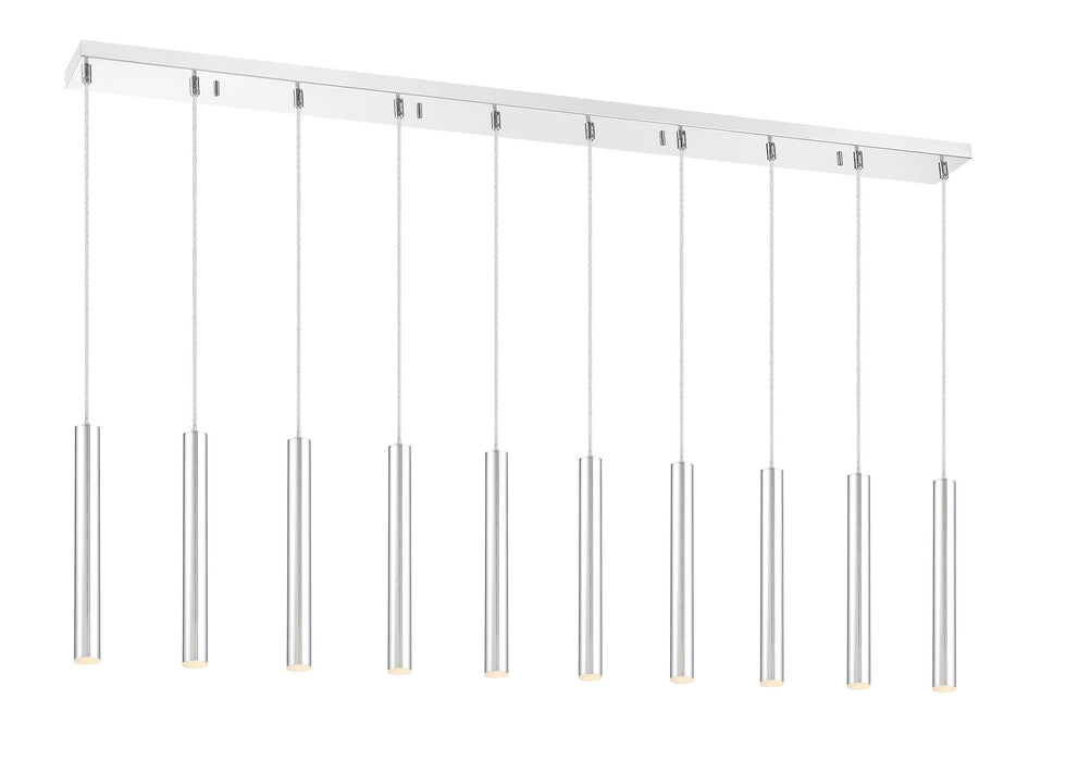 Z-Lite 917MP12-CH-LED-10LCH LED Linear Chandelier, Chrome