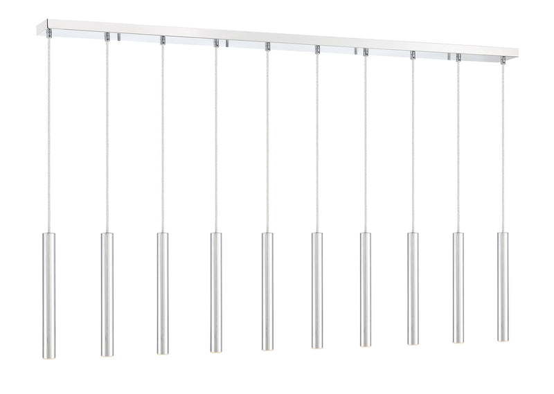 Z-Lite 917MP12-CH-LED-10LCH LED Linear Chandelier, Chrome