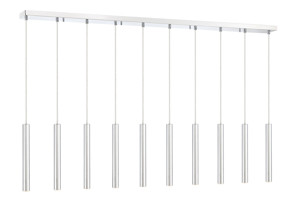 Z-Lite 917MP12-CH-LED-10LCH LED Linear Chandelier, Chrome