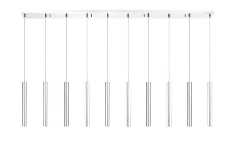 Z-Lite 917MP12-CH-LED-10LCH LED Linear Chandelier, Chrome