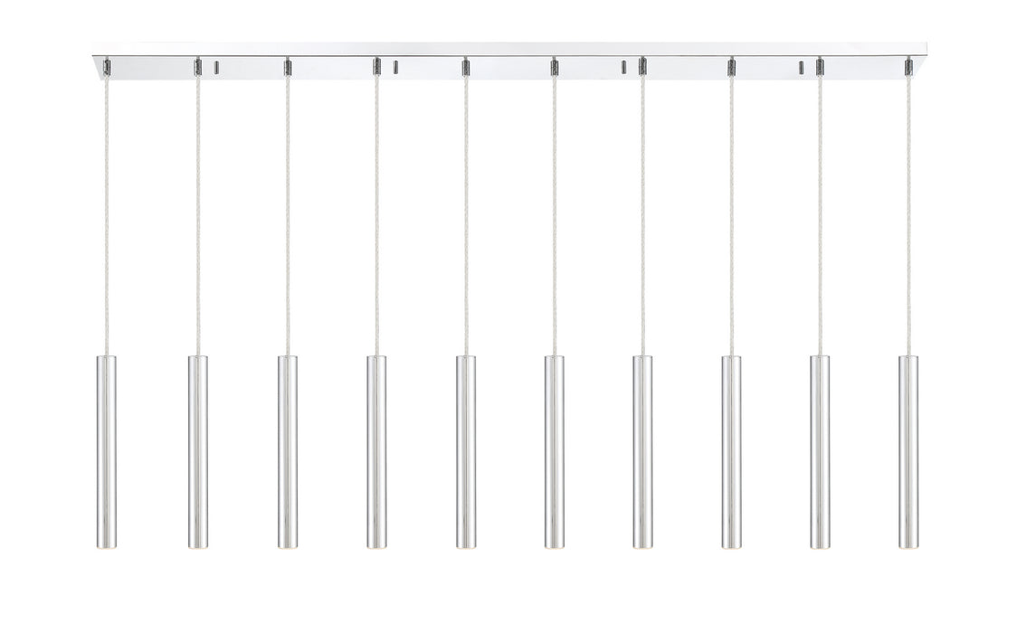 Z-Lite 917MP12-CH-LED-10LCH LED Linear Chandelier, Chrome