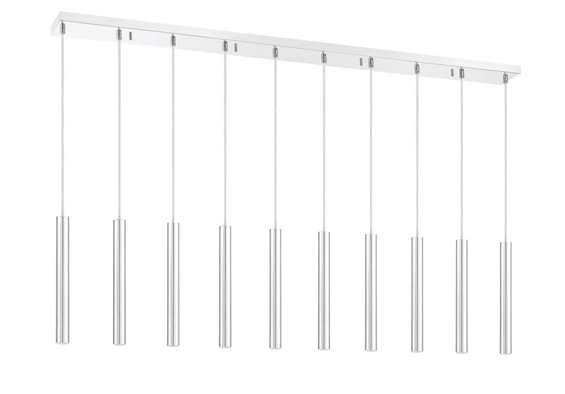 Z-Lite 917MP12-CH-LED-10LCH LED Linear Chandelier, Chrome