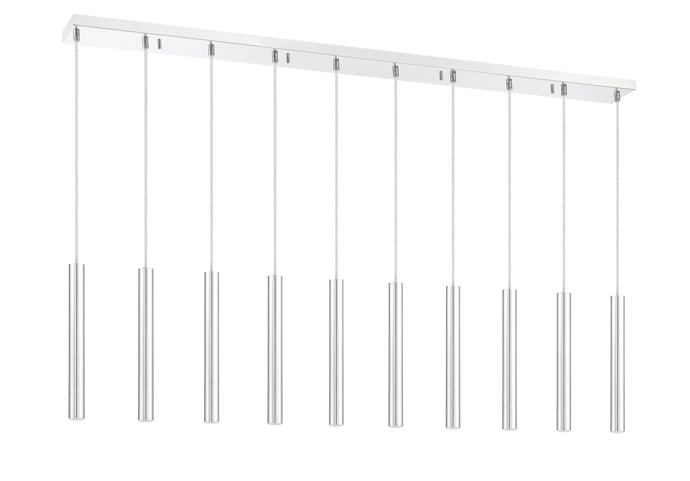 Z-Lite 917MP12-CH-LED-10LCH LED Linear Chandelier, Chrome