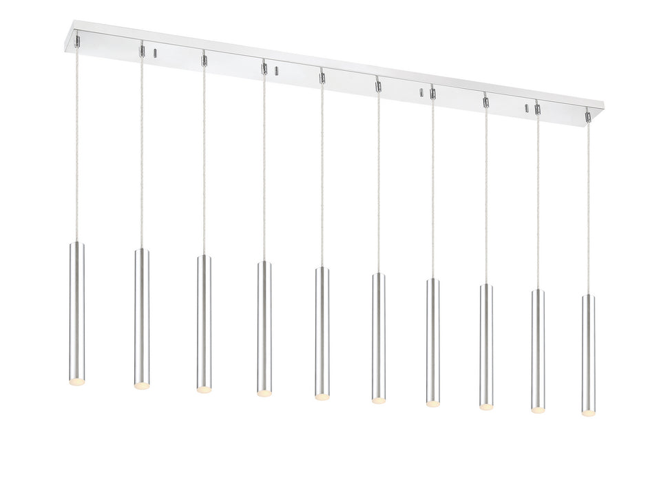 Z-Lite 917MP12-CH-LED-10LCH LED Linear Chandelier, Chrome