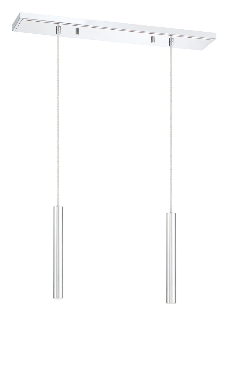 Z-Lite 917MP12-CH-LED-2LCH LED Linear Chandelier, Chrome