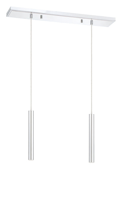Z-Lite 917MP12-CH-LED-2LCH LED Linear Chandelier, Chrome