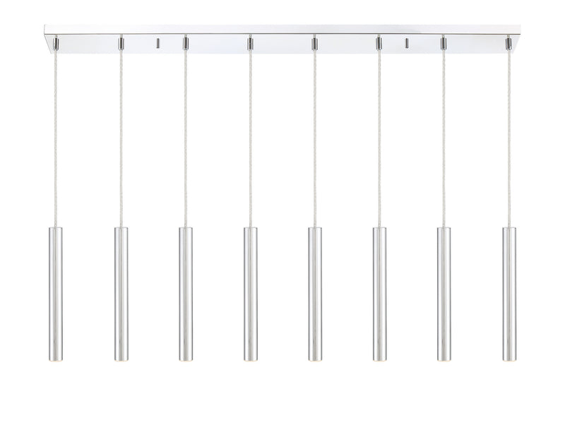 Z-Lite 917MP12-CH-LED-8LCH LED Linear Chandelier, Chrome
