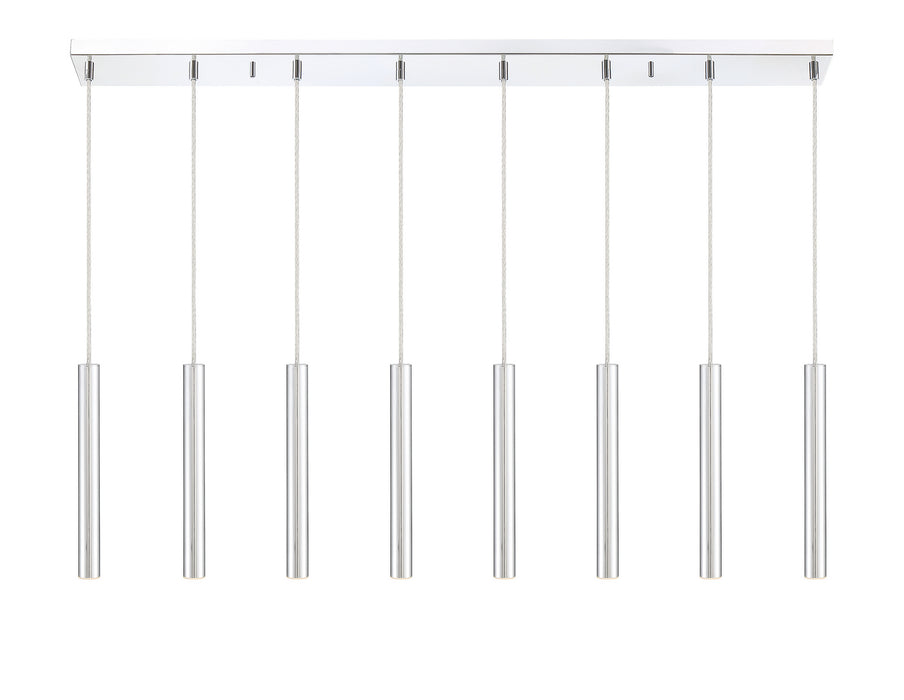 Z-Lite 917MP12-CH-LED-8LCH LED Linear Chandelier, Chrome