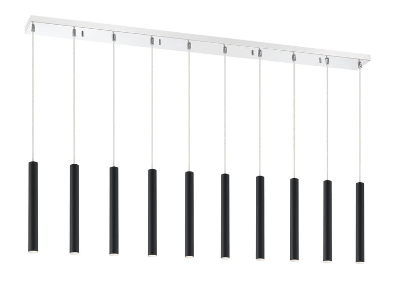Z-Lite 917MP12-MB-LED-10LCH LED Linear Chandelier, Chrome