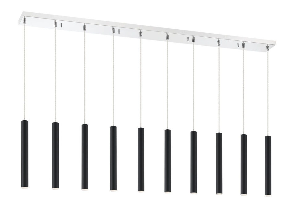 Z-Lite 917MP12-MB-LED-10LCH LED Linear Chandelier, Chrome