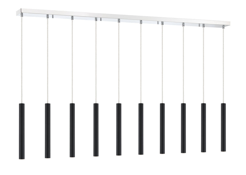 Z-Lite 917MP12-MB-LED-10LCH LED Linear Chandelier, Chrome