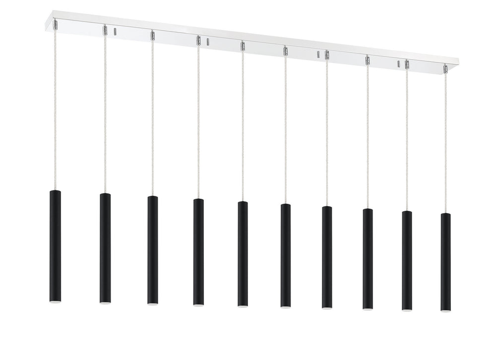 Z-Lite 917MP12-MB-LED-10LCH LED Linear Chandelier, Chrome
