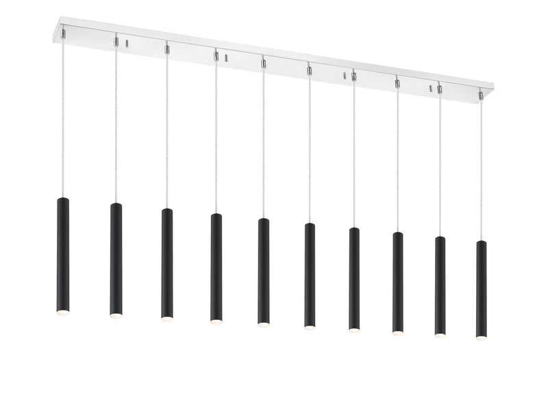 Z-Lite 917MP12-MB-LED-10LCH LED Linear Chandelier, Chrome