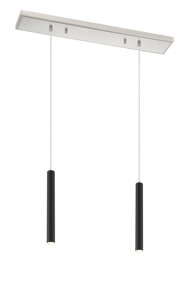 Z-Lite 917MP12-MB-LED-2LBN LED Linear Chandelier, Brushed Nickel