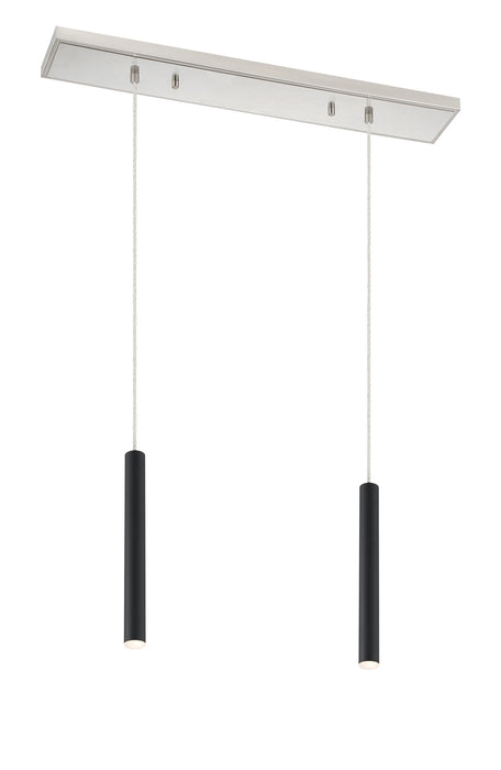 Z-Lite 917MP12-MB-LED-2LBN LED Linear Chandelier, Brushed Nickel