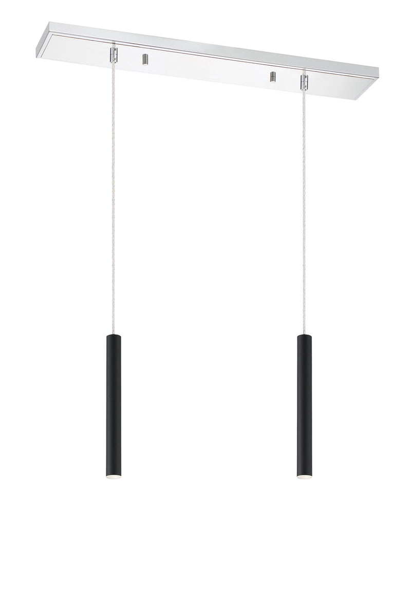 Z-Lite 917MP12-MB-LED-2LCH LED Linear Chandelier, Chrome