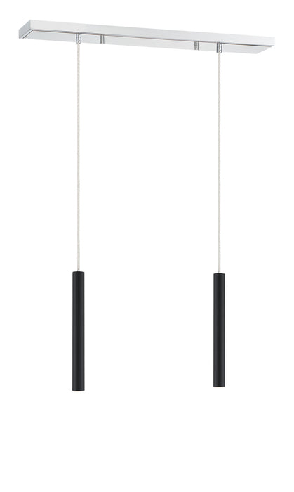 Z-Lite 917MP12-MB-LED-2LCH LED Linear Chandelier, Chrome