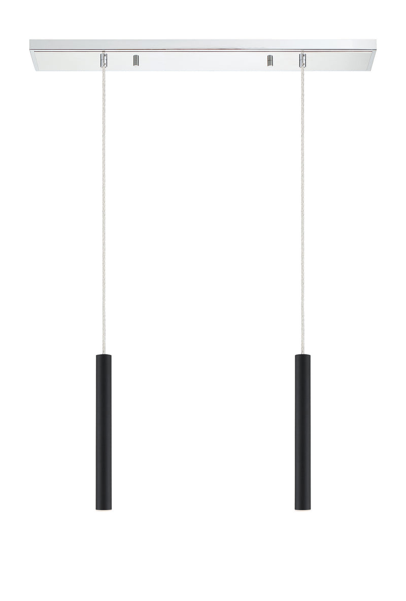 Z-Lite 917MP12-MB-LED-2LCH LED Linear Chandelier, Chrome