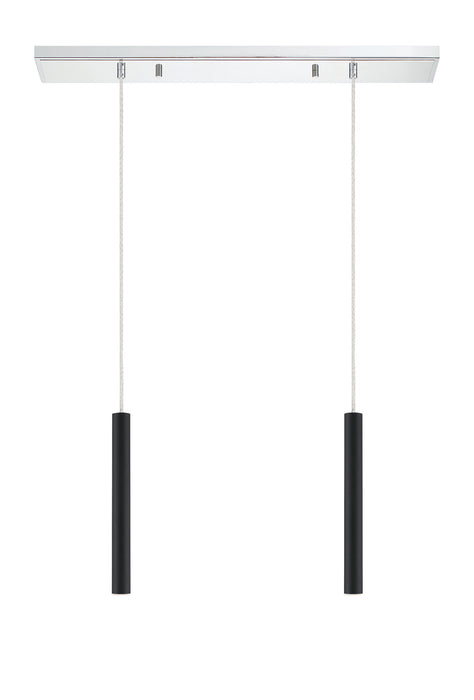 Z-Lite 917MP12-MB-LED-2LCH LED Linear Chandelier, Chrome