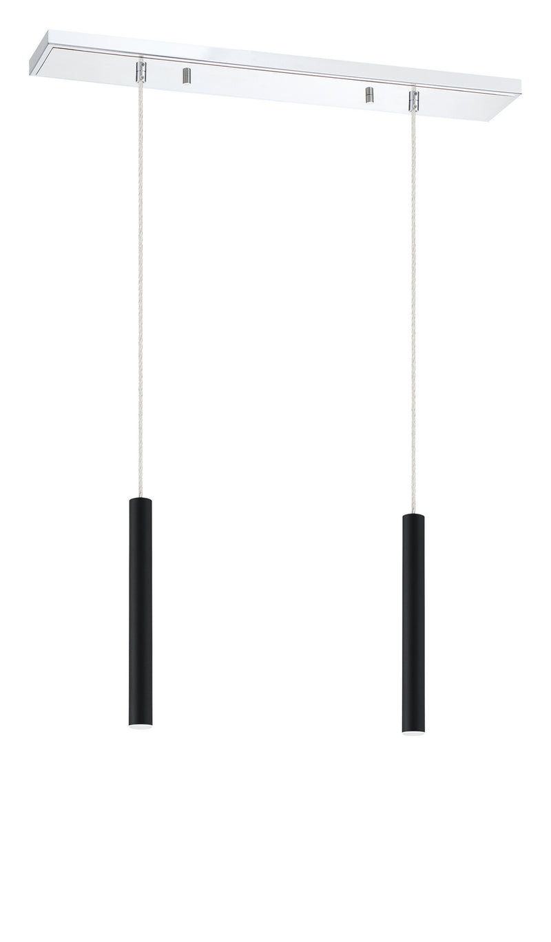 Z-Lite 917MP12-MB-LED-2LCH LED Linear Chandelier, Chrome