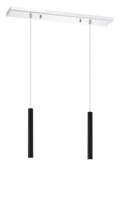 Z-Lite 917MP12-MB-LED-2LCH LED Linear Chandelier, Chrome
