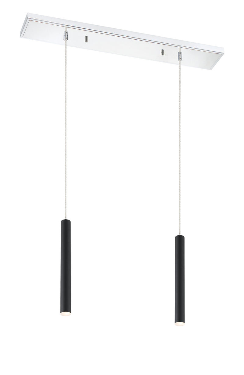 Z-Lite 917MP12-MB-LED-2LCH LED Linear Chandelier, Chrome