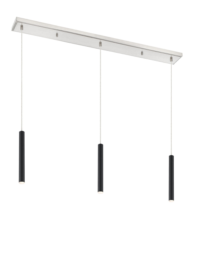 Z-Lite 917MP12-MB-LED-3LBN LED Linear Chandelier, Brushed Nickel