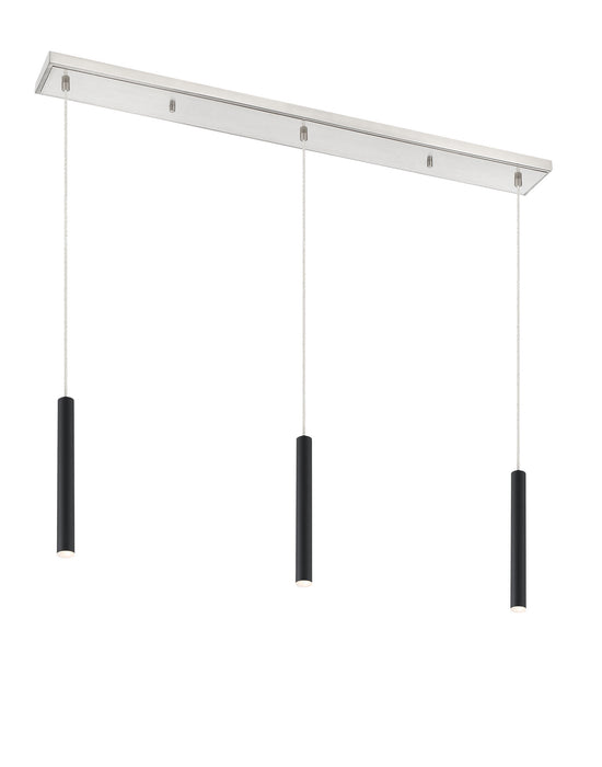 Z-Lite 917MP12-MB-LED-3LBN LED Linear Chandelier, Brushed Nickel