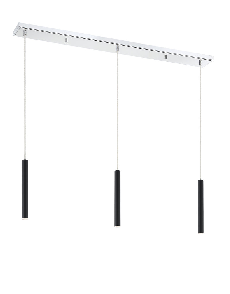 Z-Lite 917MP12-MB-LED-3LCH LED Linear Chandelier, Chrome