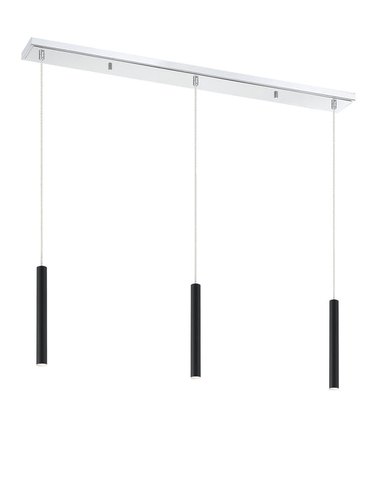 Z-Lite 917MP12-MB-LED-3LCH LED Linear Chandelier, Chrome