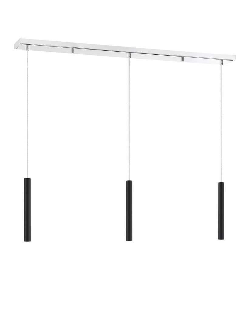 Z-Lite 917MP12-MB-LED-3LCH LED Linear Chandelier, Chrome