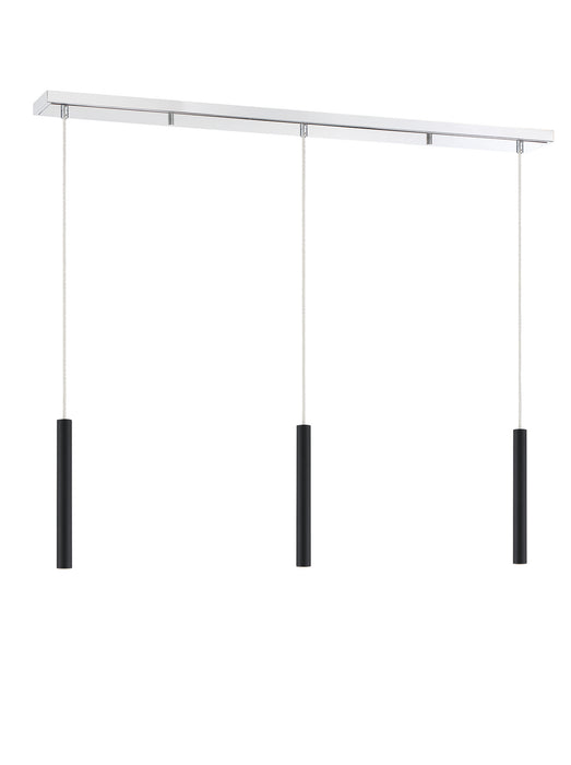 Z-Lite 917MP12-MB-LED-3LCH LED Linear Chandelier, Chrome
