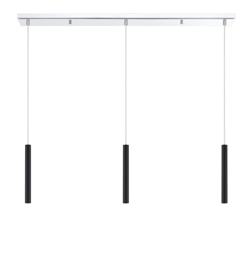 Z-Lite 917MP12-MB-LED-3LCH LED Linear Chandelier, Chrome