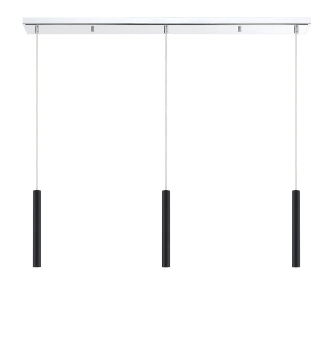 Z-Lite 917MP12-MB-LED-3LCH LED Linear Chandelier, Chrome