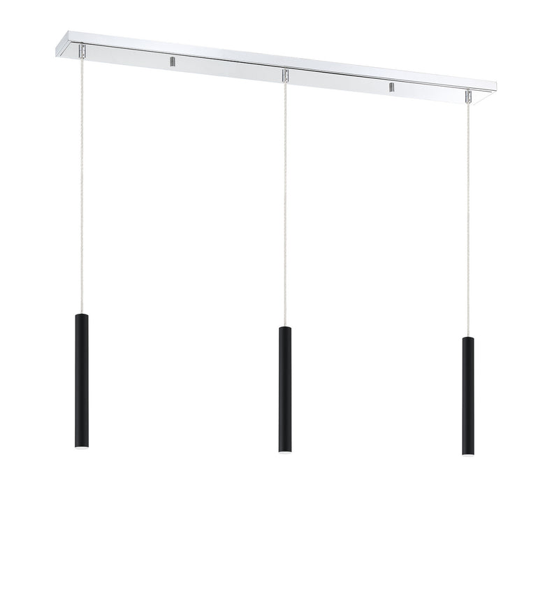 Z-Lite 917MP12-MB-LED-3LCH LED Linear Chandelier, Chrome