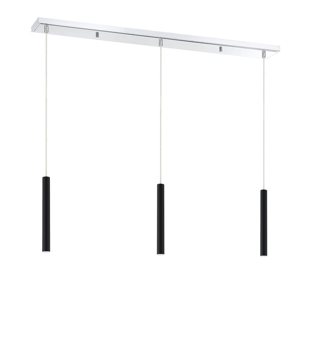 Z-Lite 917MP12-MB-LED-3LCH LED Linear Chandelier, Chrome