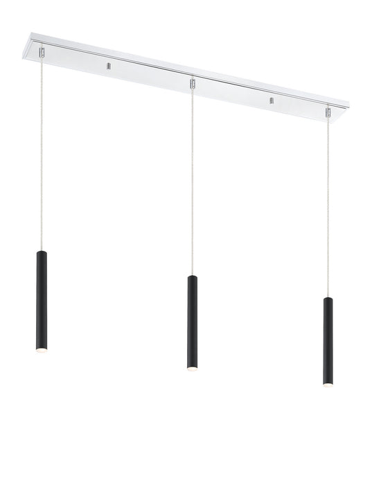 Z-Lite 917MP12-MB-LED-3LCH LED Linear Chandelier, Chrome