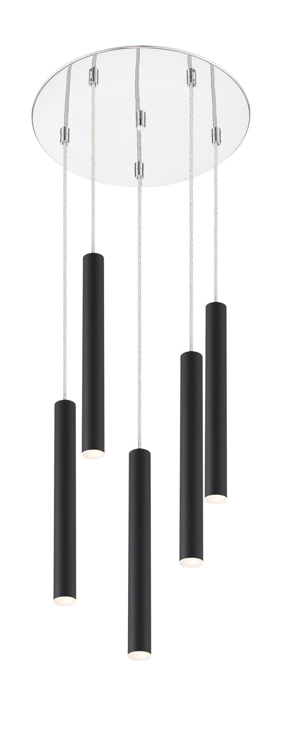 Z-Lite 917MP12-MB-LED-5RCH LED Chandelier, Chrome