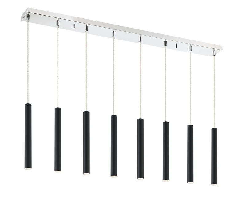 Z-Lite 917MP12-MB-LED-8LCH LED Linear Chandelier, Chrome