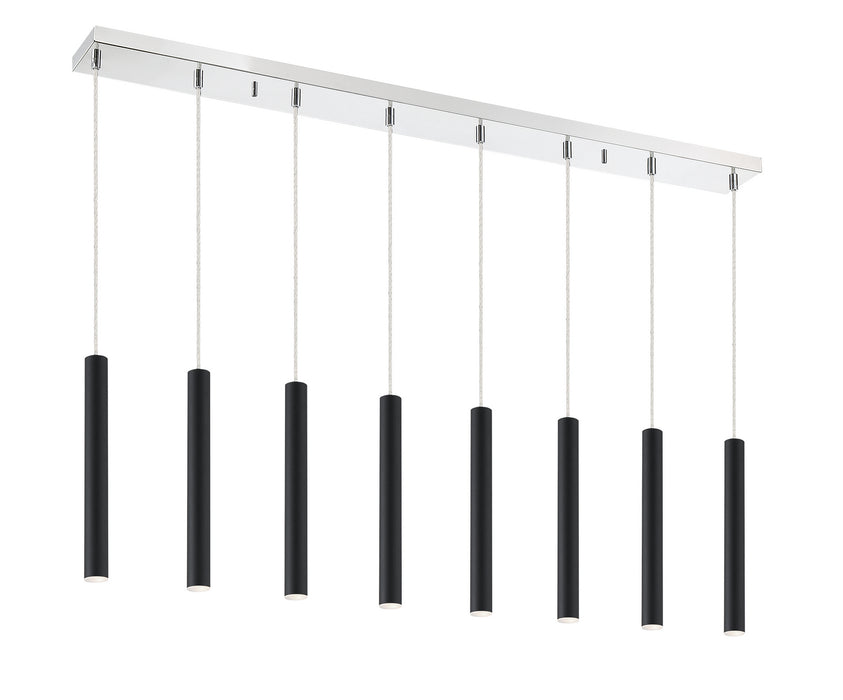 Z-Lite 917MP12-MB-LED-8LCH LED Linear Chandelier, Chrome