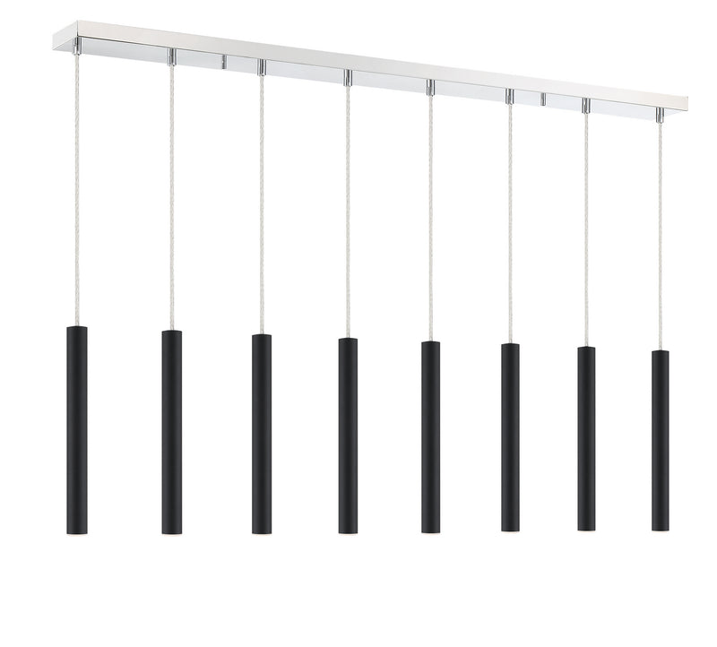 Z-Lite 917MP12-MB-LED-8LCH LED Linear Chandelier, Chrome