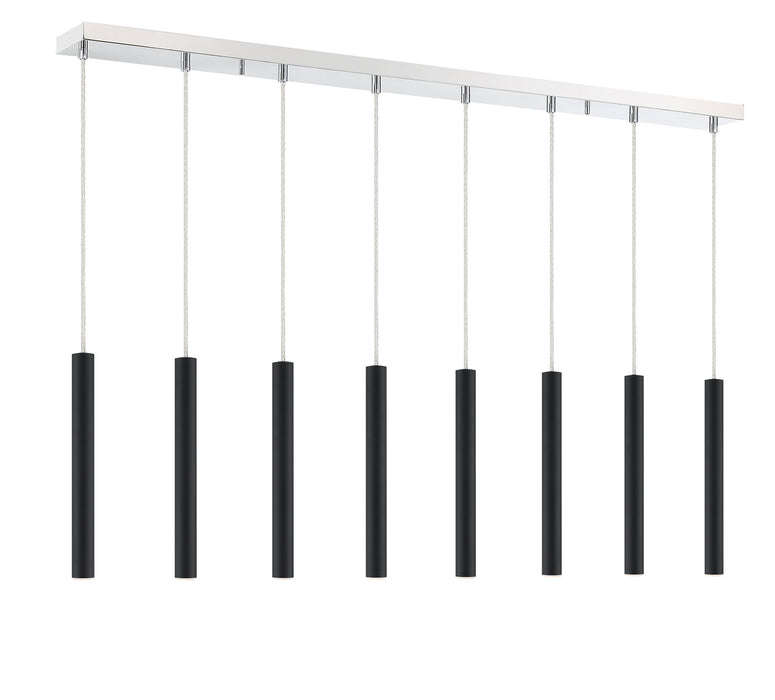 Z-Lite 917MP12-MB-LED-8LCH LED Linear Chandelier, Chrome