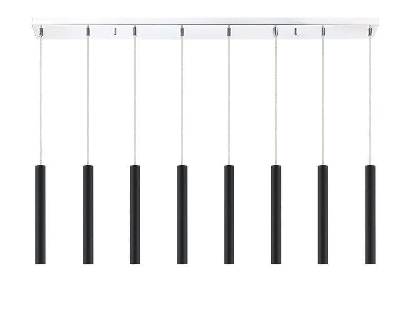 Z-Lite 917MP12-MB-LED-8LCH LED Linear Chandelier, Chrome