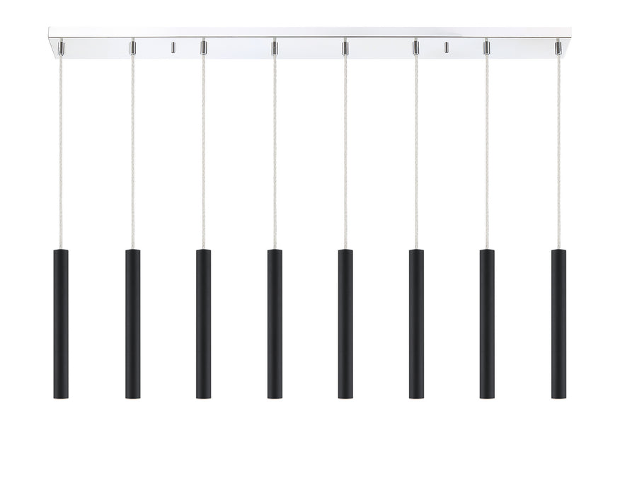 Z-Lite 917MP12-MB-LED-8LCH LED Linear Chandelier, Chrome